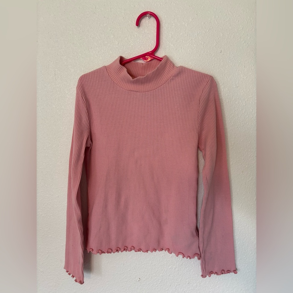 Old Navy Pink Ribbed Mock Neck Top